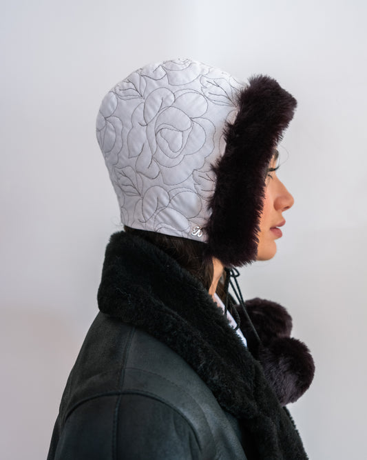 Embroidered Flower Hood