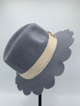 Load image into Gallery viewer, Grey Flower Fedora
